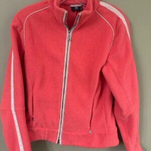 Bogner Fleece Jacket Size 8 Womens Full Zip Signature B Pockets Gorpcore Orange
